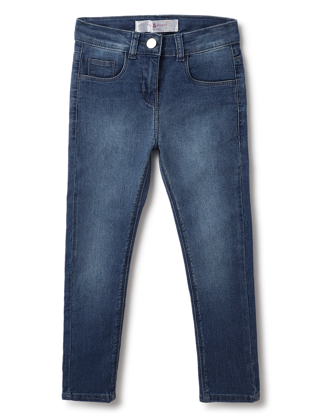 Girls Blue Slim Fit Stretchable Denim Jeans
