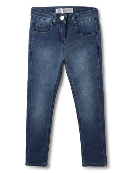 Girls Blue Slim Fit Stretchable Denim Jeans