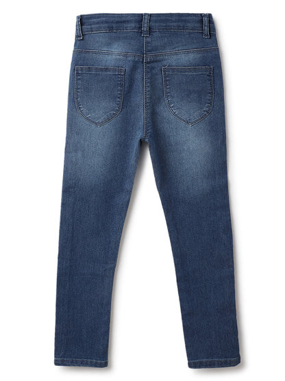 Girls Blue Slim Fit Stretchable Denim Jeans