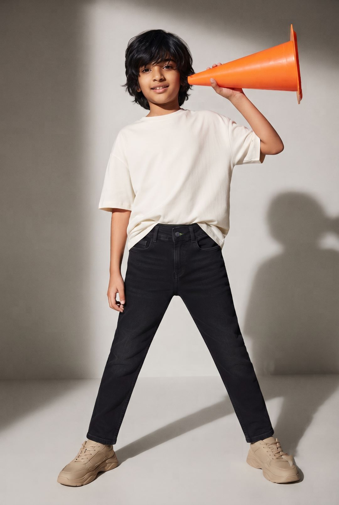 Boys Basic Slim Fit Black Casual Jeans