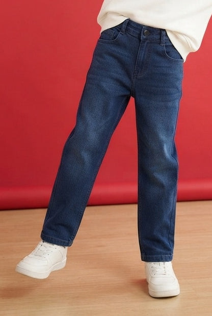 Boys Dark Blue Stretchable Casual Jeans