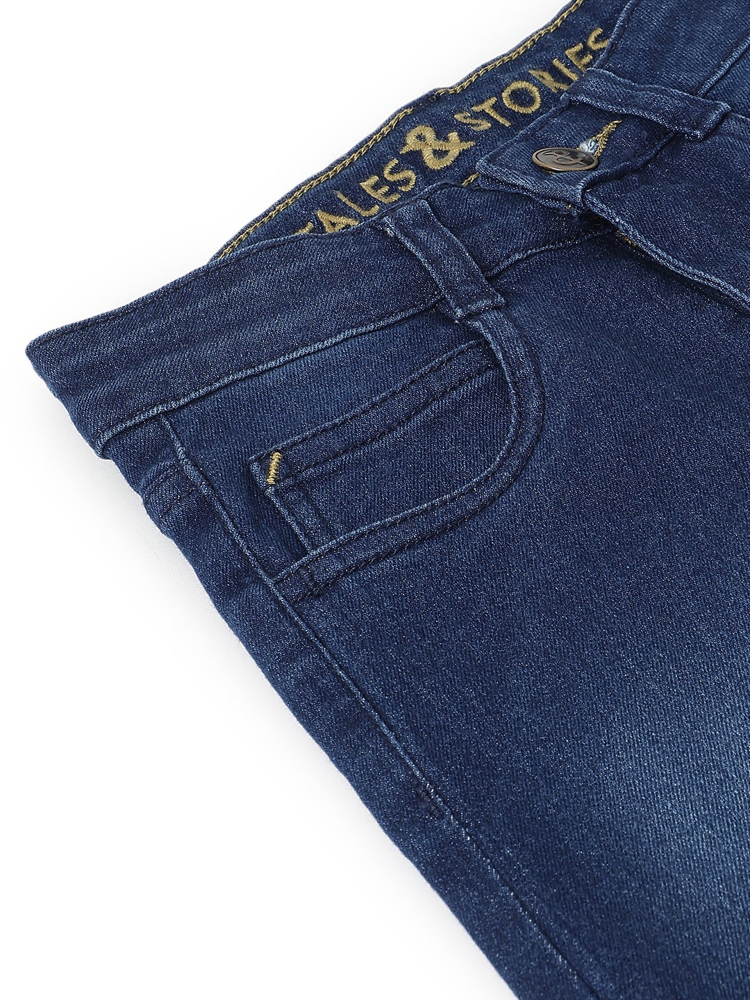 Boys Mid Blue Whisker Slim Fit Stretchable Denim Jeans