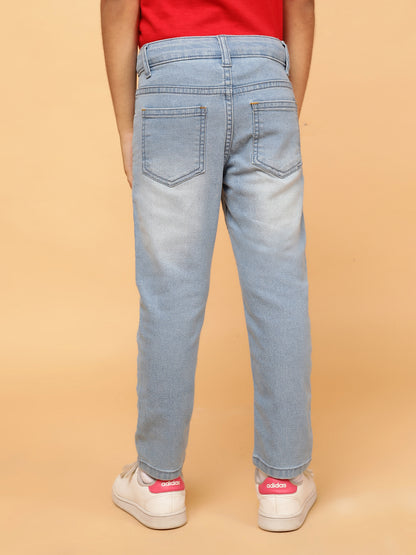 Boys Slim Fit Stretchable Denim Lycra Jeans – Pack of 2 (Blue & Light Blue)
