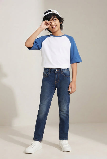 Boys Khakhi Tint Stretchable Denim Jeans