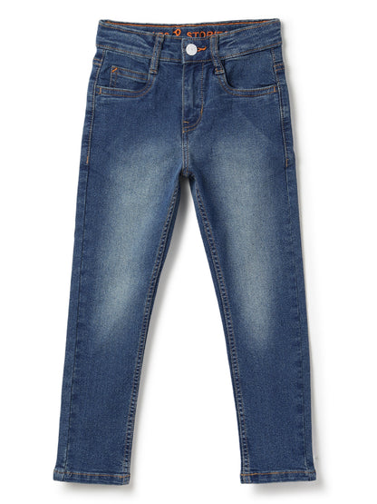 Boys Khakhi Tint Stretchable Denim Jeans