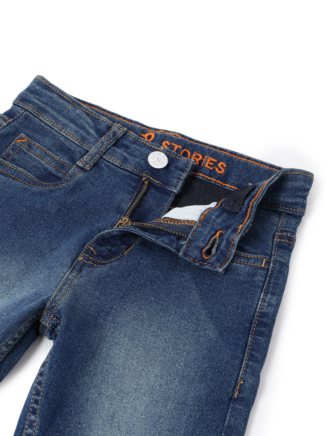 Boys Khakhi Tint Stretchable Denim Jeans