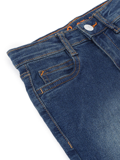 Boys Khakhi Tint Stretchable Denim Jeans