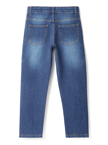 Boys Coated Blue Slim Fit Stretchable Denim Jeans