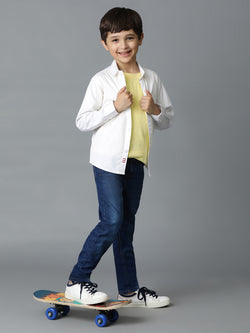 Boys Coated Blue Slim Fit Stretchable Denim Jeans