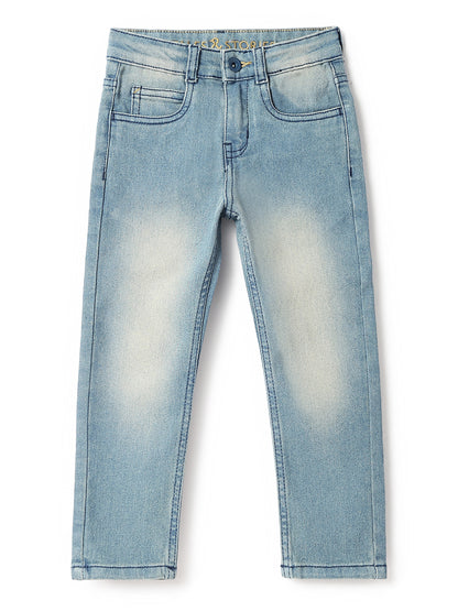 Boys Light Blue Rinse Casual Denim Jeans