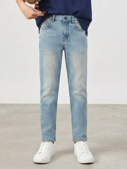 Boys Light Blue Rinse Casual Denim Jeans