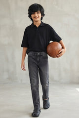 Boys Black Denim Slim Fit Jeans