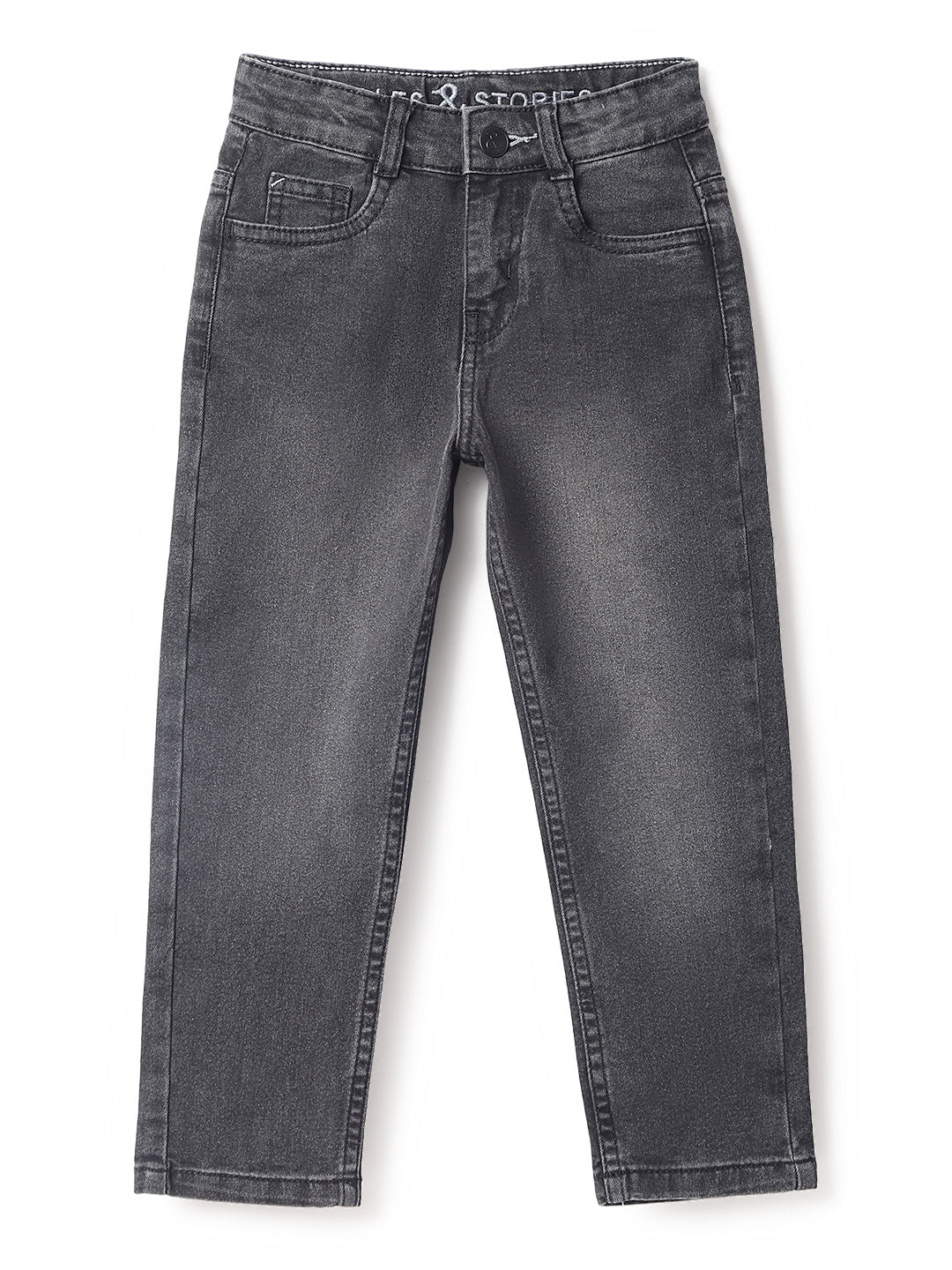 Boys Black Denim Slim Fit Jeans