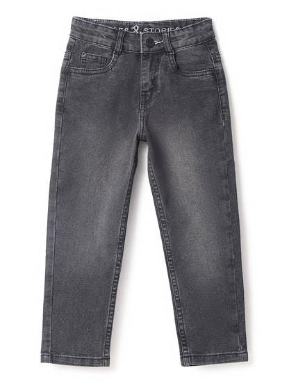 Boys Black Denim Slim Fit Jeans