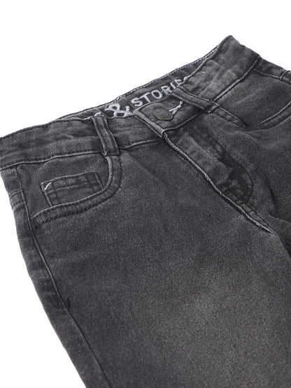 Boys Black Denim Slim Fit Jeans