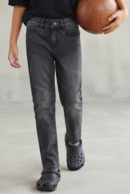 Boys Black Denim Slim Fit Jeans