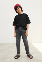 Boys Charcoal Grey Casual Jeans