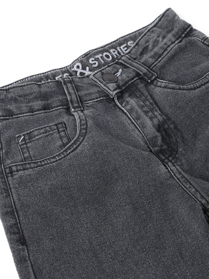 Boys Charcoal Grey Casual Jeans