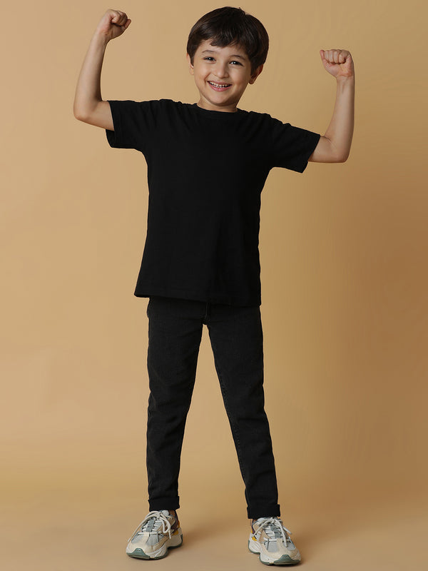 Boys Charcoal Grey Casual Jeans