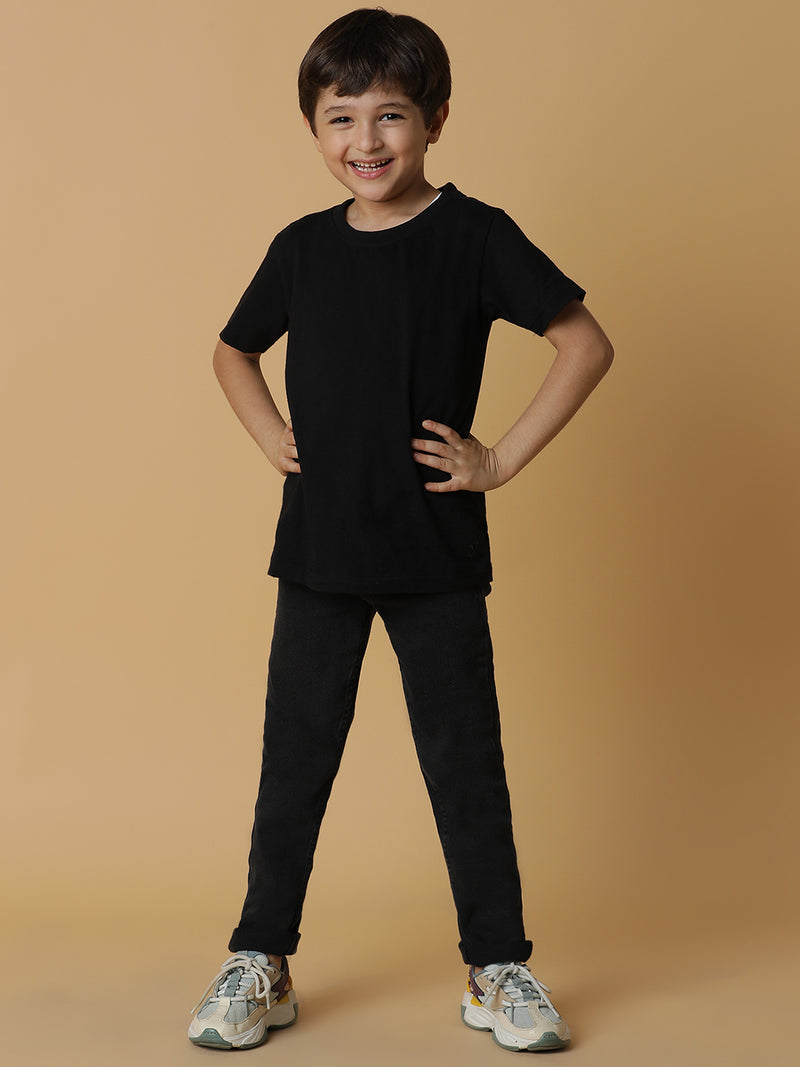 Boys Charcoal Grey Casual Jeans