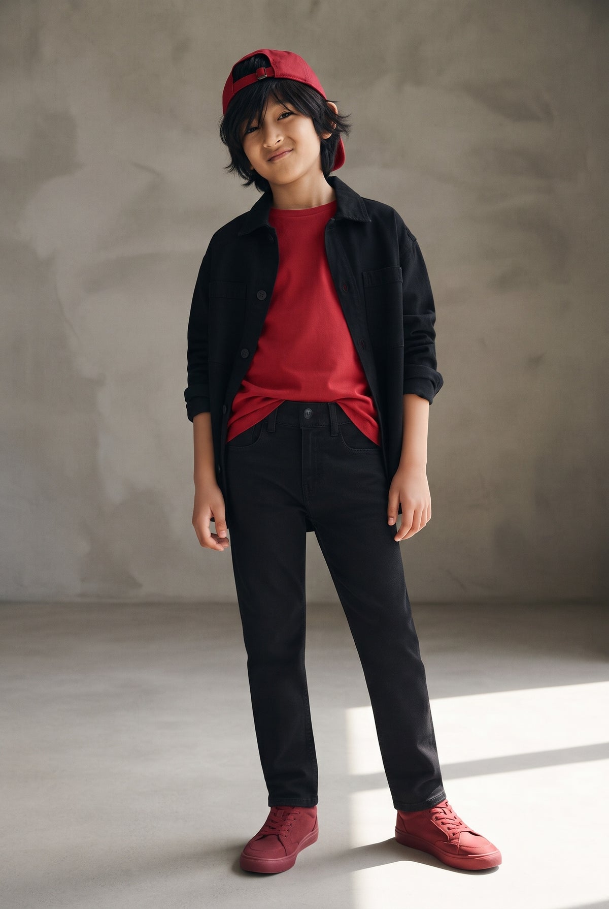 Boys Slim Fit Black Casual Denim Jeans