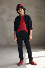 Boys Slim Fit Black Casual Denim Jeans