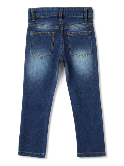 Boys Dark Blue Slim Fit Casual Denim Jeans