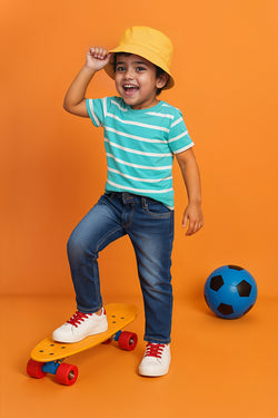 Boys Dark Blue Slim Fit Casual Denim Jeans