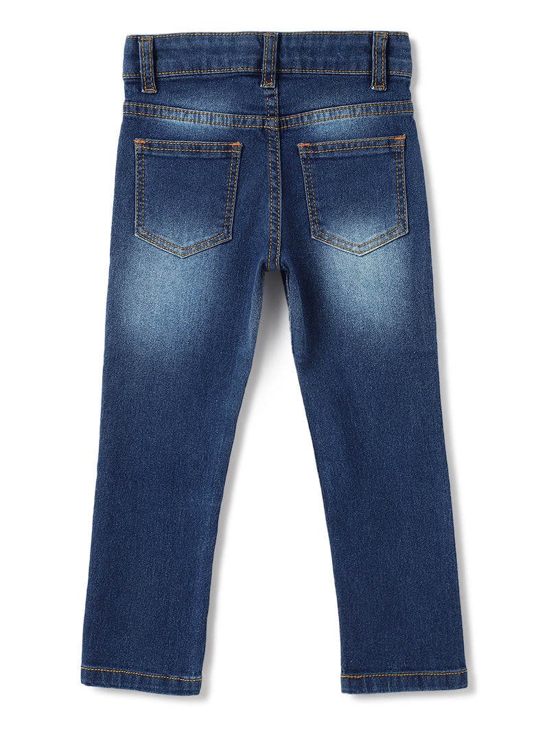 Boys Dark Blue Slim Fit Casual Denim Jeans