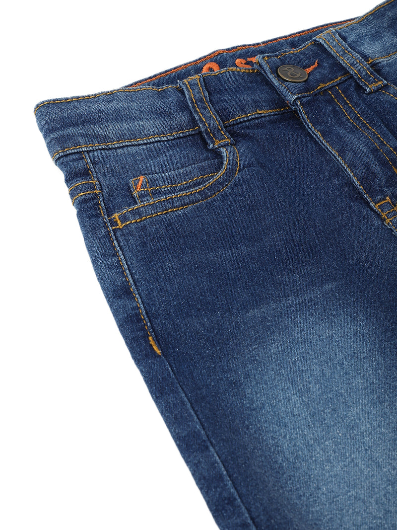Boys Dark Blue Slim Fit Casual Denim Jeans