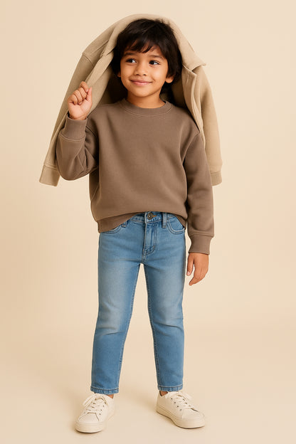 Boys Light Blue Slim Fit Denim Jeans