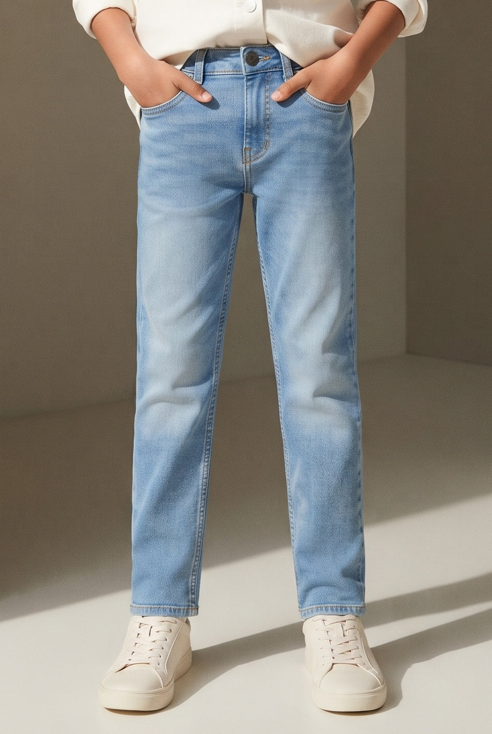 Boys Light Blue Slim Fit Denim Jeans