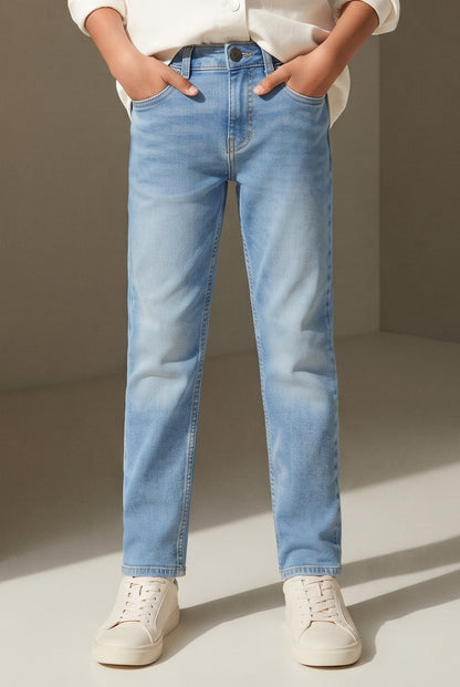 Boys Light Blue Slim Fit Denim Jeans
