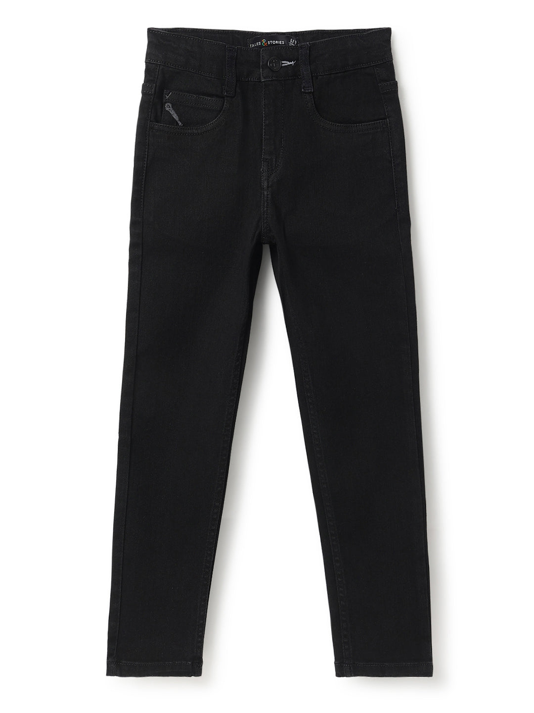 Boys Slim Fit Black Casual Jeans