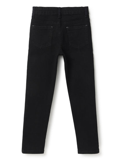 Boys Slim Fit Black Casual Jeans