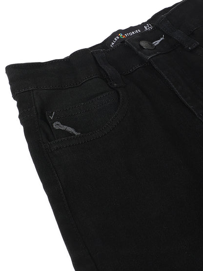 Boys Slim Fit Black Casual Jeans