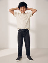 Boys Denim Lycra Dark Grey Washed Jeans