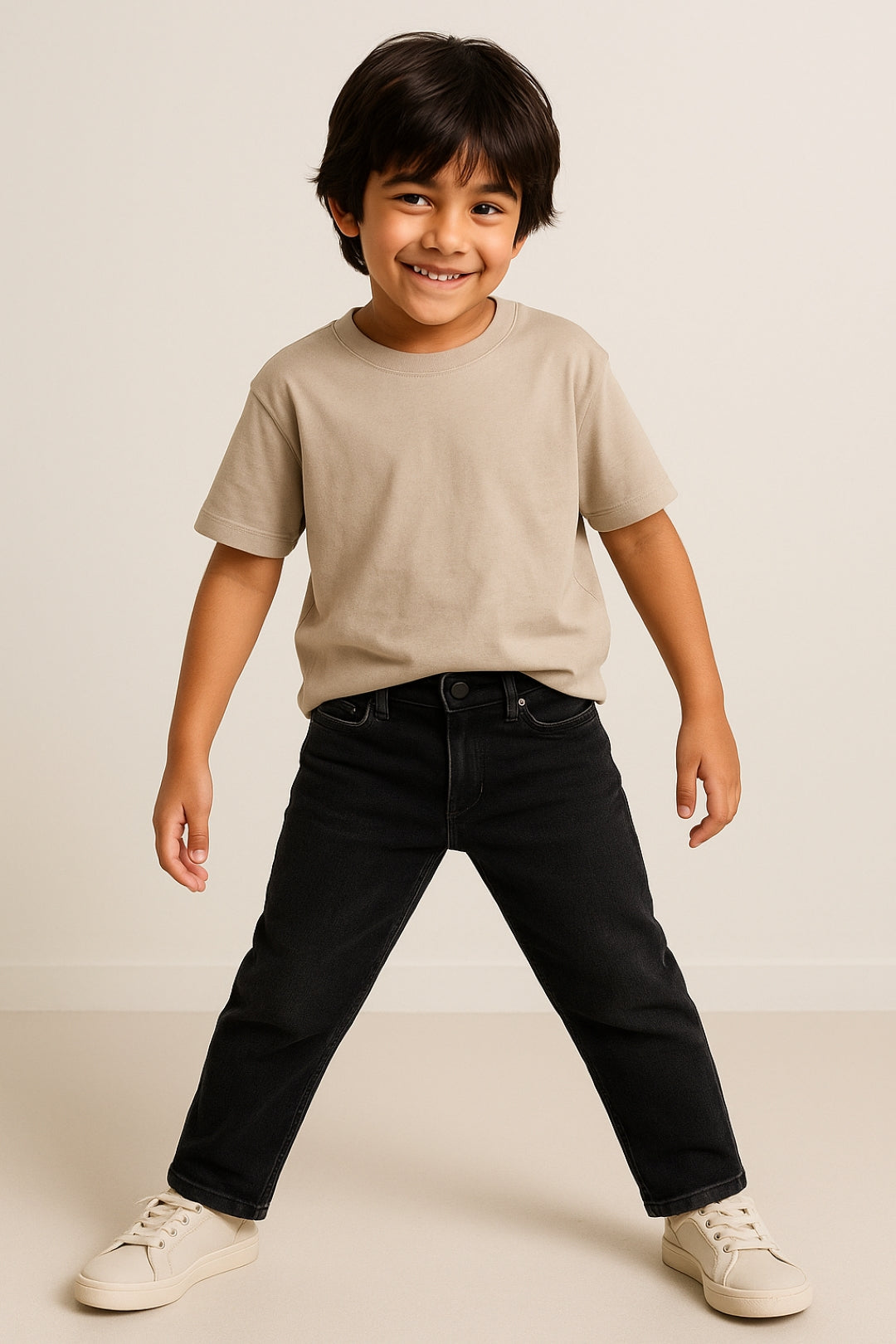 Boys Denim Lycra Dark Grey Washed Jeans