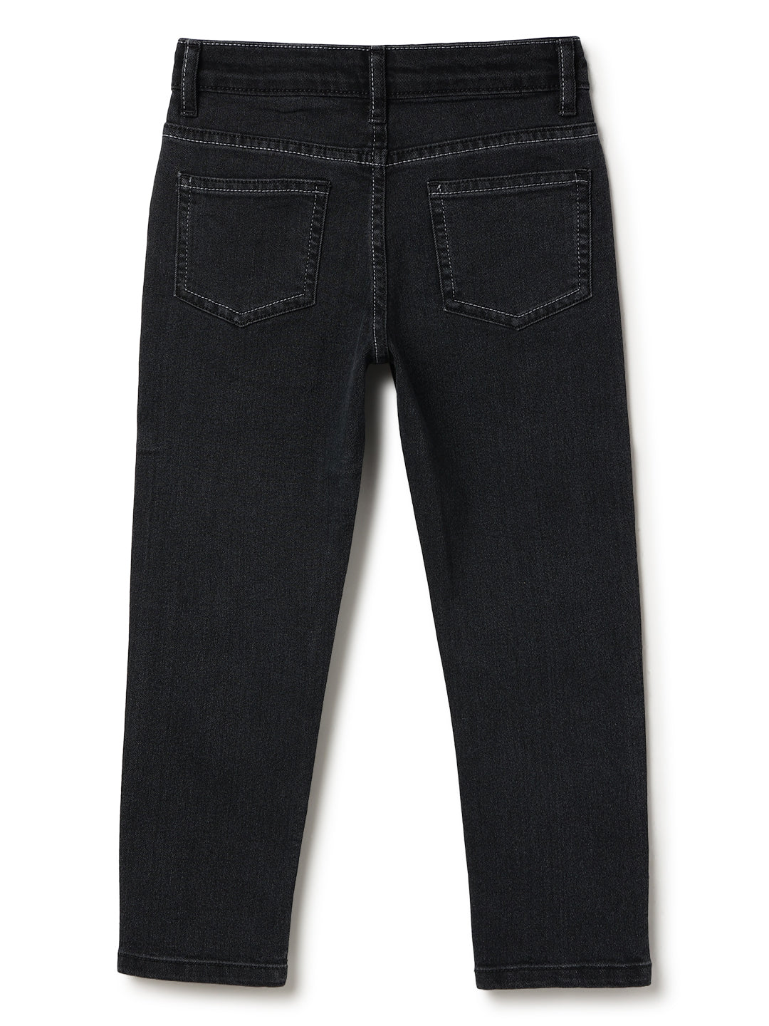 Boys Denim Lycra Dark Grey Washed Jeans