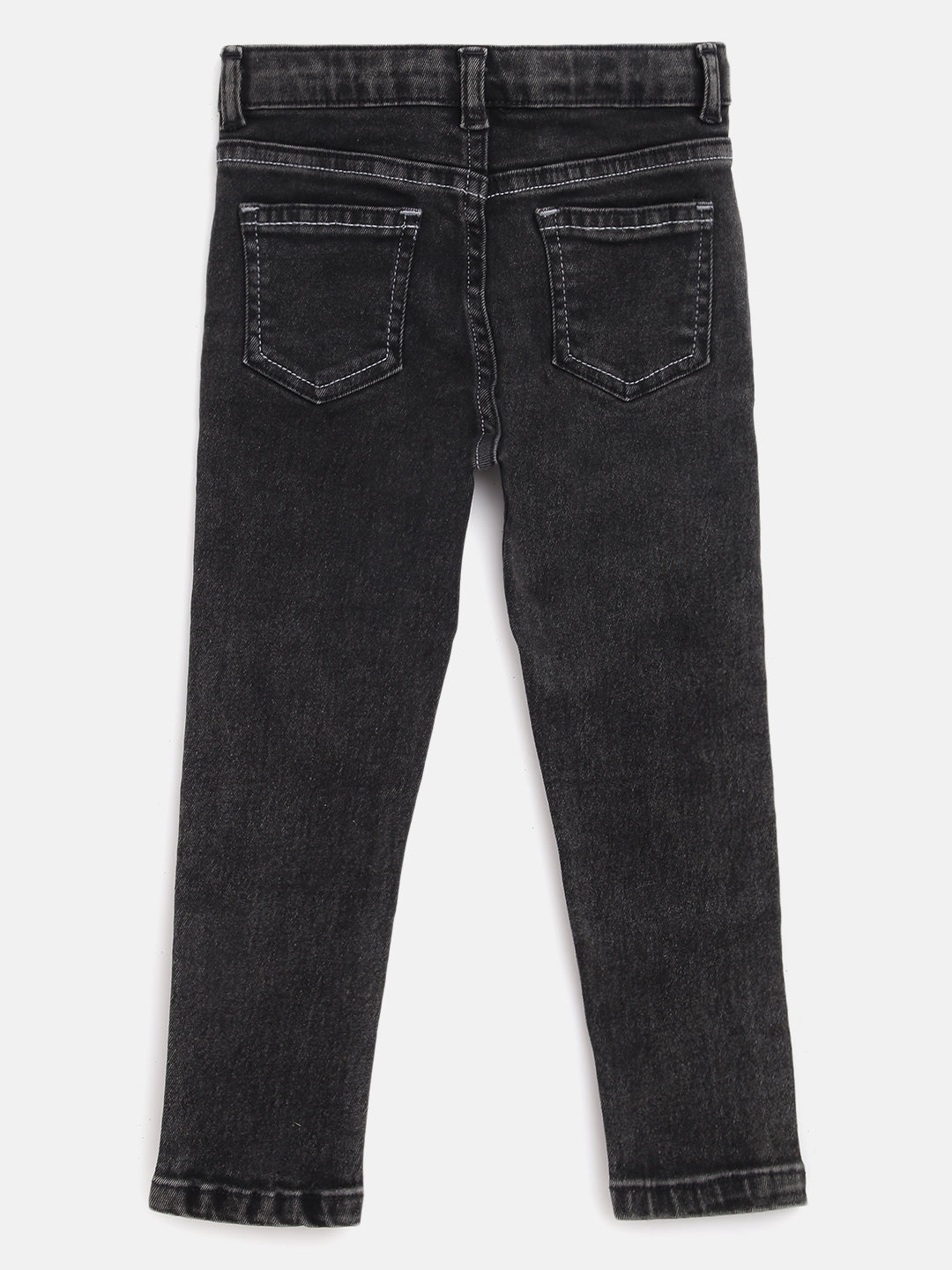 Boys Denim Lycra Dark Grey Washed Jeans
