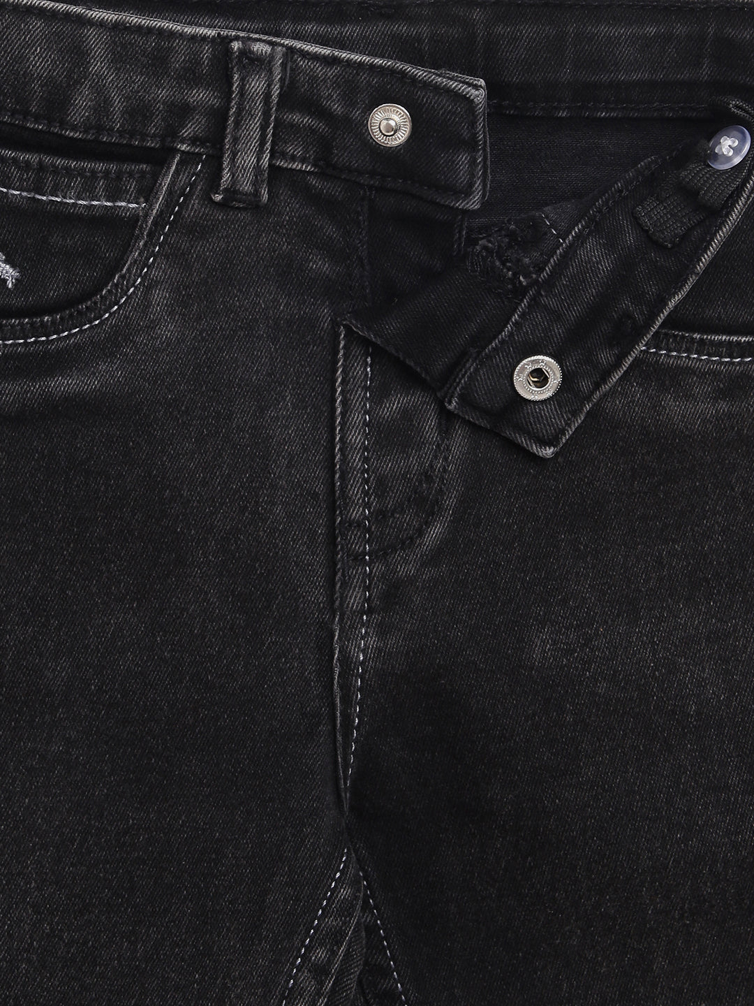 Boys Denim Lycra Dark Grey Washed Jeans