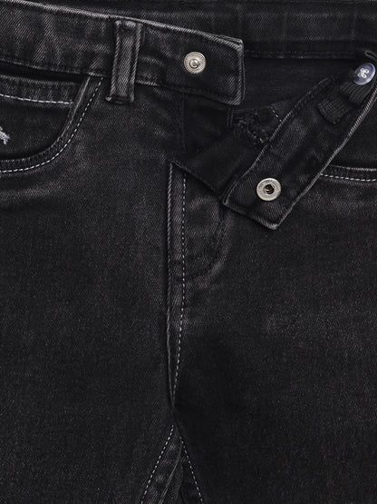 Boys Denim Lycra Dark Grey Washed Jeans