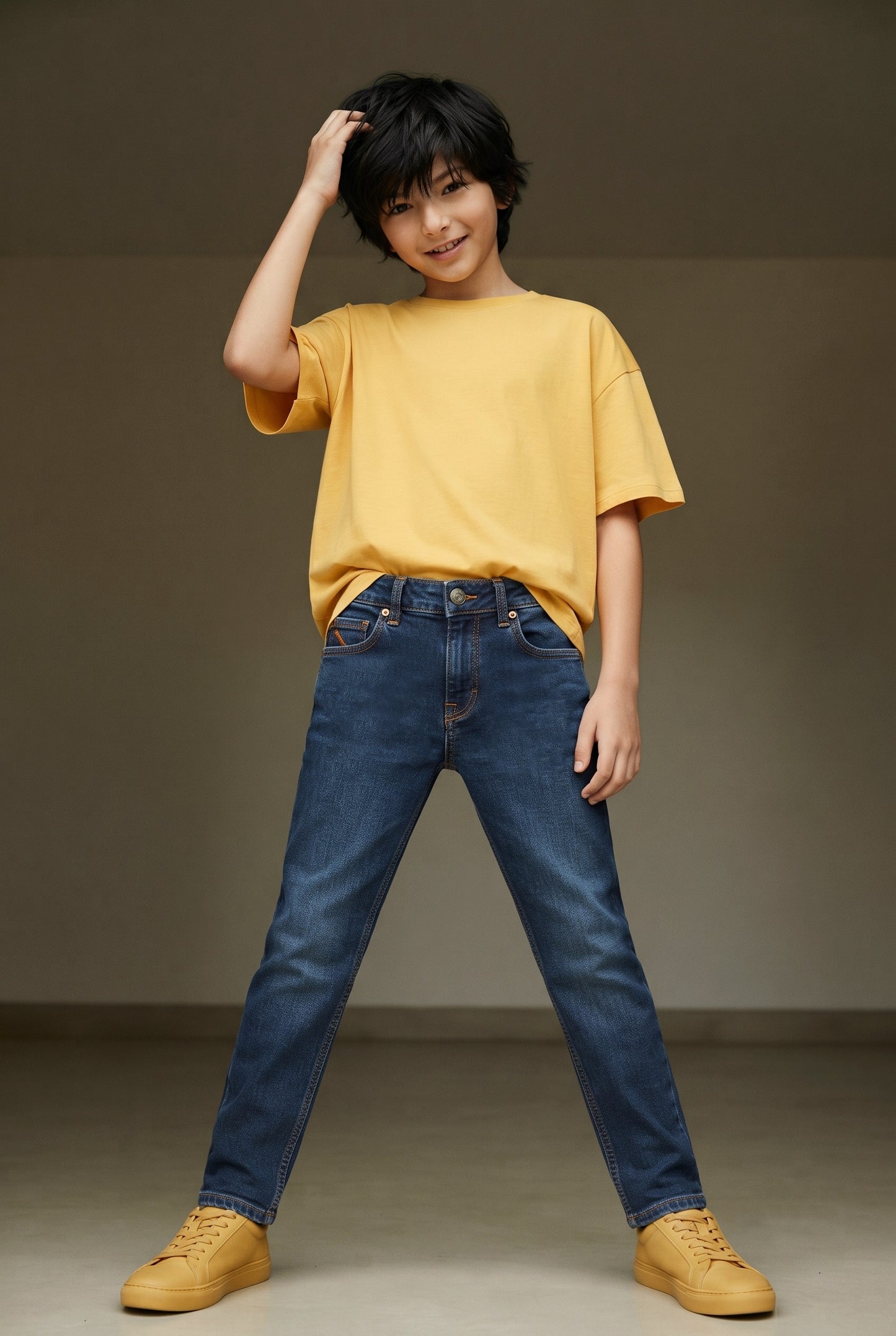 Boys Dark Blue Slim Fit Denim Jeans