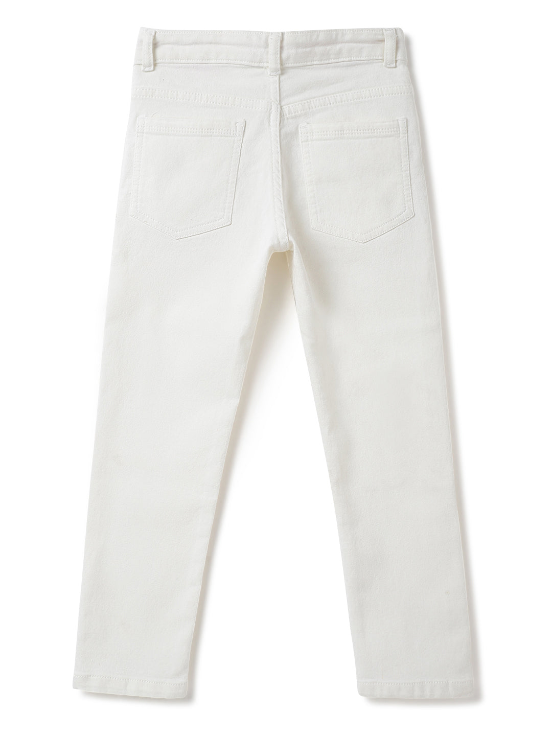 Boys White Denim Lycra Slim fit Jeans