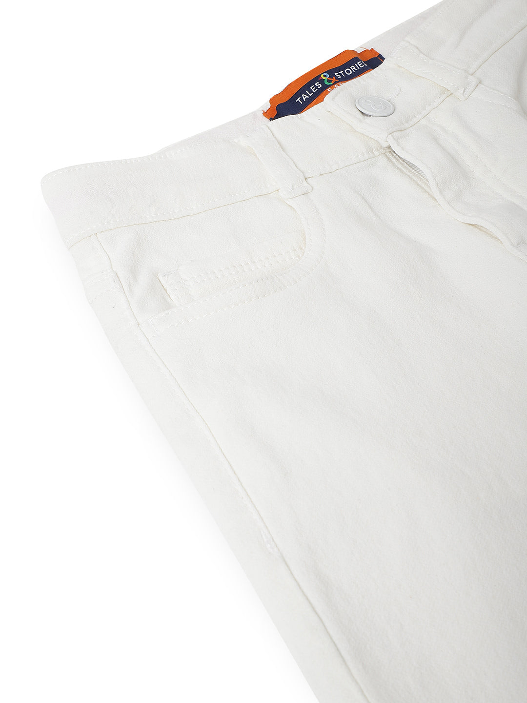Boys White Denim Lycra Slim fit Jeans