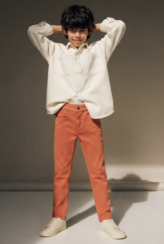 Boys Rust Cotton Trouser