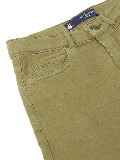 Boys Olive Cotton Trouser