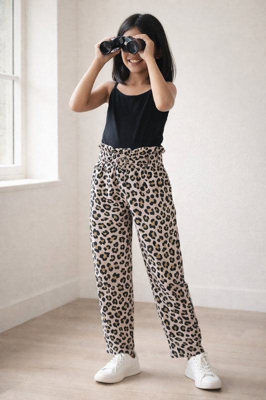 Girls Printed Cotton Joggers
