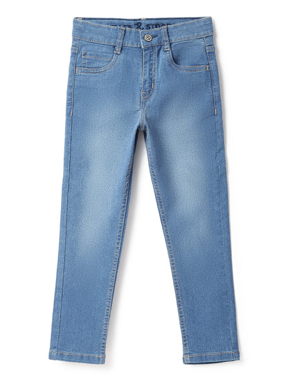 Boys Mid Blue Slim Fit Casual Denim Jeans