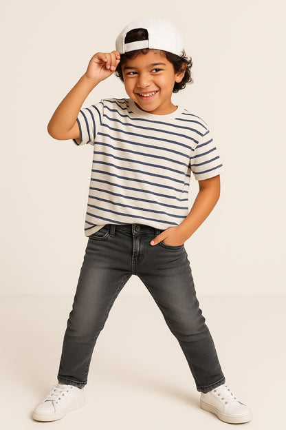 Boys Grey Slim Fit Denim Jeans
